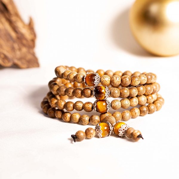 Vòng tay Trầm Hương 108 Ngọc Mắt Hổ